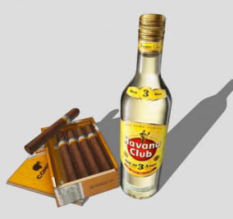 朗姆酒和科希巴雪茄SU模型下载_sketchup草图大师SKP模型