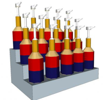 15瓶糖浆按压瓶展示架SU模型下载_sketchup草图大师SKP模型