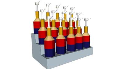 15瓶糖浆按压瓶展示架SU模型下载_sketchup草图大师SKP模型