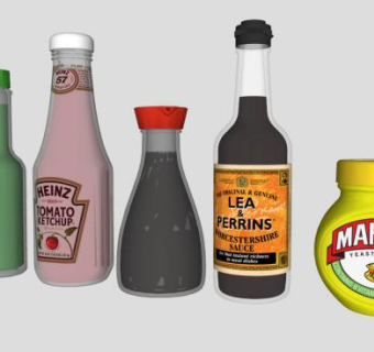 厨房调味料系列SU模型下载_sketchup草图大师SKP模型