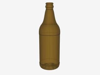 棕色玻璃空啤酒瓶SU模型下载_sketchup草图大师SKP模型