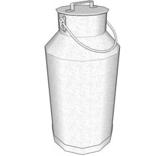 装牛奶的铁罐SU模型下载_sketchup草图大师SKP模型