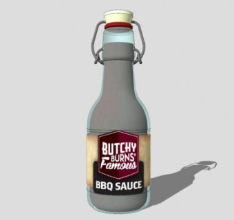 烧烤酱翻盖瓶盖SU模型下载_sketchup草图大师SKP模型