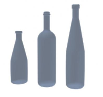 不同形状的玻璃酒瓶SU模型下载_sketchup草图大师SKP模型