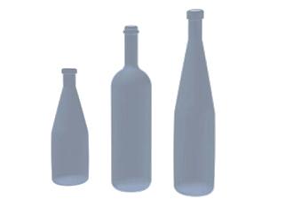 不同形状的玻璃酒瓶SU模型下载_sketchup草图大师SKP模型