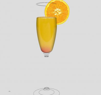 高脚杯的橙汁饮品SU模型下载_sketchup草图大师SKP模型