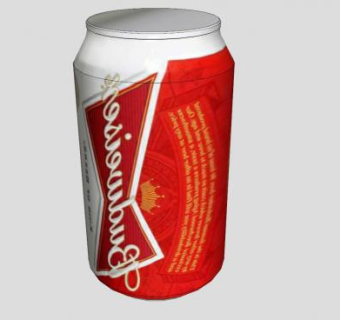 百威啤酒易拉罐SU模型下载_sketchup草图大师SKP模型