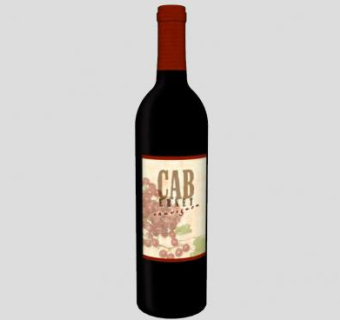 赤霞珠酒瓶酒水SU模型下载_sketchup草图大师SKP模型