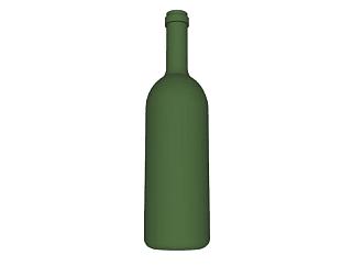 绿色玻璃酒瓶子SU模型下载_sketchup草图大师SKP模型
