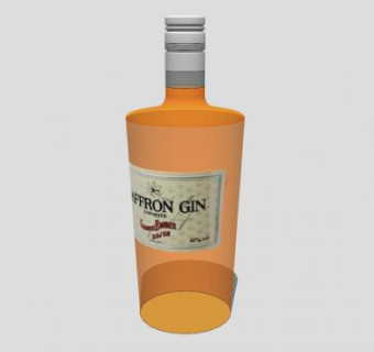 杜松子酒酒瓶SU模型下载_sketchup草图大师SKP模型