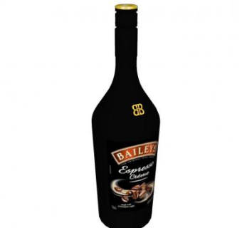 百利甜酒酒瓶SU模型下载_sketchup草图大师SKP模型