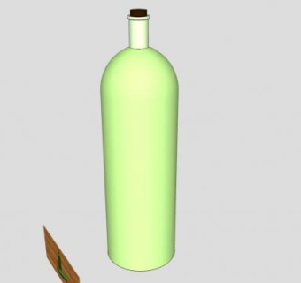 绿色酒瓶瓶塞SU模型下载_sketchup草图大师SKP模型
