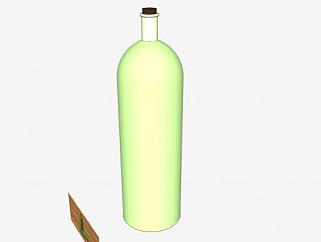 绿色酒瓶瓶塞SU模型下载_sketchup草图大师SKP模型