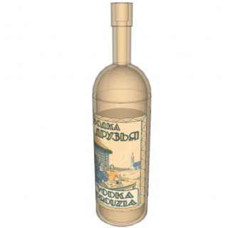 伏特加标签酒瓶SU模型下载_sketchup草图大师SKP模型