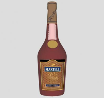 马爹利干邑酒SU模型下载_sketchup草图大师SKP模型