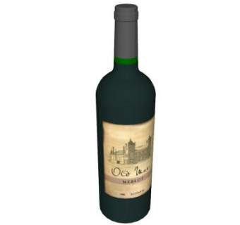 梅洛葡萄酒酒瓶标签SU模型下载_sketchup草图大师SKP模型