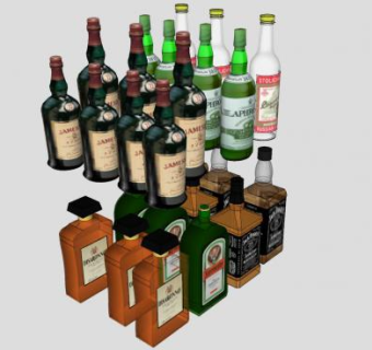 多款洋酒酒类SU模型下载_sketchup草图大师SKP模型
