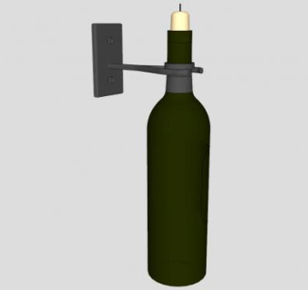 墙饰酒瓶蜡烛烛台SU模型下载_sketchup草图大师SKP模型