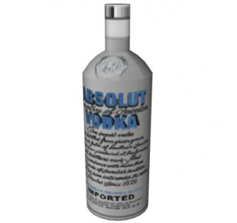 绝对伏特加白色酒瓶SU模型下载_sketchup草图大师SKP模型