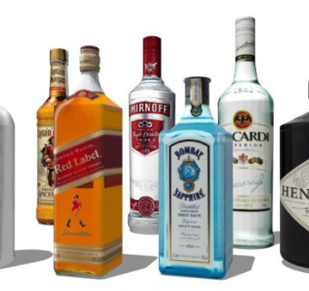 烈酒洋酒种类合集SU模型下载_sketchup草图大师SKP模型