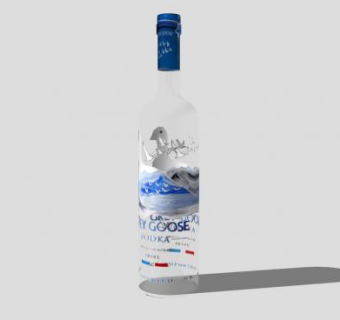 灰鹅伏特加酒瓶SU模型下载_sketchup草图大师SKP模型