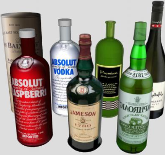 多款洋酒酒水系列SU模型下载_sketchup草图大师SKP模型