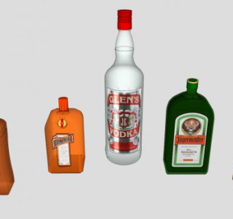 烈性酒瓶品牌酒水系列SU模型下载_sketchup草图大师SKP模型