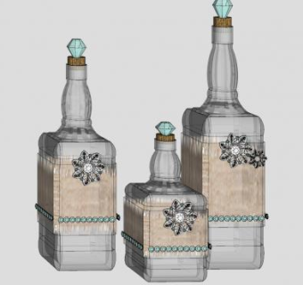 现代装饰性瓶子SU模型下载_sketchup草图大师SKP模型