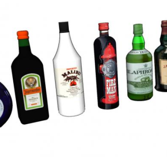 洋酒酒水系列SU模型下载_sketchup草图大师SKP模型