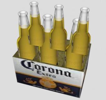 一箱6瓶科罗娜啤酒SU模型下载_sketchup草图大师SKP模型