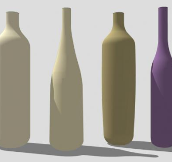 宜家陶瓷花瓶四件套SU模型下载_sketchup草图大师SKP模型