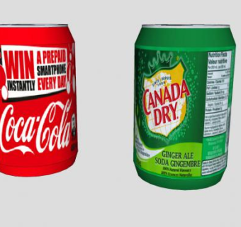 可乐苏打水和姜汁汽水SU模型下载_sketchup草图大师SKP模型