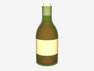装酒水的标签酒瓶SU模型下载_sketchup草图大师SKP模型