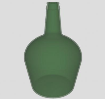 绿色盛酒玻璃酒瓶SU模型下载_sketchup草图大师SKP模型