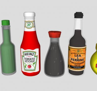 厨房用具调味汁SU模型下载_sketchup草图大师SKP模型