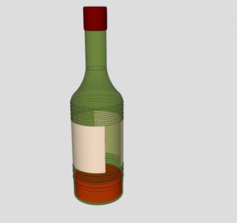 双面标签酒瓶酒水SU模型下载_sketchup草图大师SKP模型