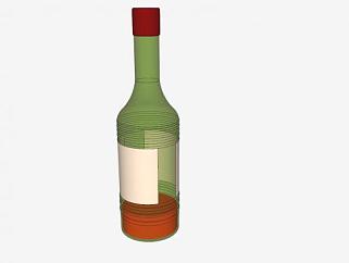 <em>双面</em>标签酒瓶酒水SU模型下载_sketchup草图大师SKP模型
