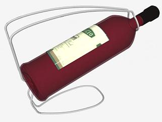 <em>酒架</em>上的葡萄酒瓶SU模型下载_sketchup草图大师SKP模型