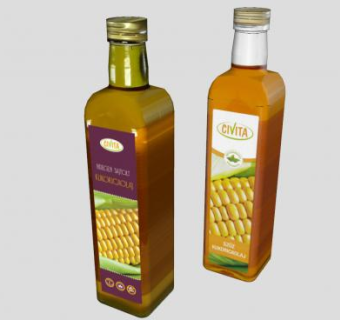 玻璃瓶装玉米油SU模型下载_sketchup草图大师SKP模型