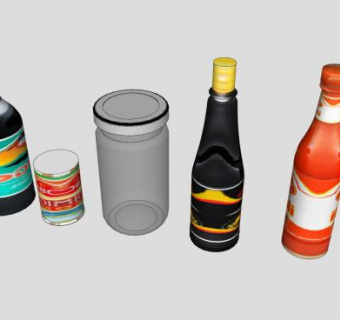 厨房调味料瓶罐SU模型下载_sketchup草图大师SKP模型