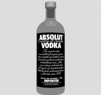 绝对伏特加黑标签酒瓶SU模型下载_sketchup草图大师SKP模型