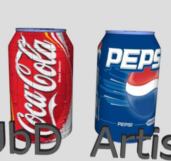可口可乐和百事可乐易拉罐SU模型下载_sketchup草图大师SKP模型
