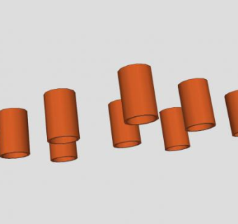 9个通风口管SU模型下载_sketchup草图大师SKP模型