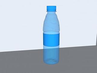 蓝色标签塑料<em>瓶</em>SU模型下载_sketchup草图大师SKP模型
