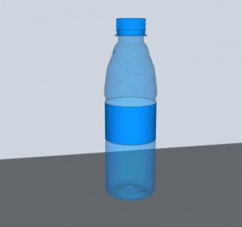 蓝色标签塑料瓶SU模型下载_sketchup草图大师SKP模型