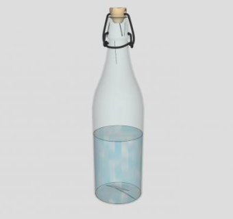 装水的玻璃瓶和瓶塞SU模型下载_sketchup草图大师SKP模型