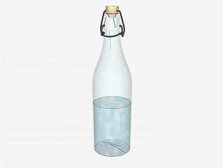 装水的玻璃瓶和瓶塞SU模型下载_sketchup草图大师SKP模型
