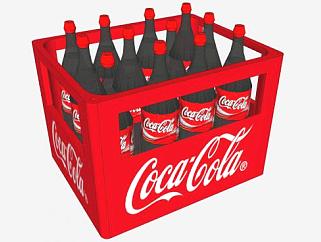 篮子里的12瓶可乐汽水SU模型下载_sketchup草图大师SKP模型
