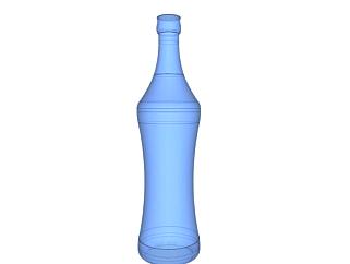 蓝色玻璃水瓶SU模型下载_sketchup草图大师SKP模型