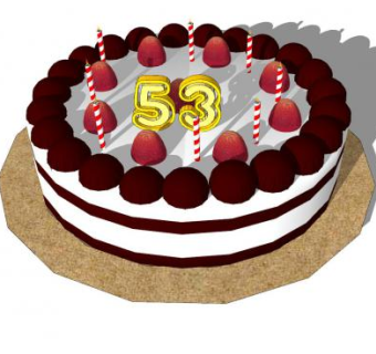 53岁生日水果蛋糕SU模型下载_sketchup草图大师SKP模型